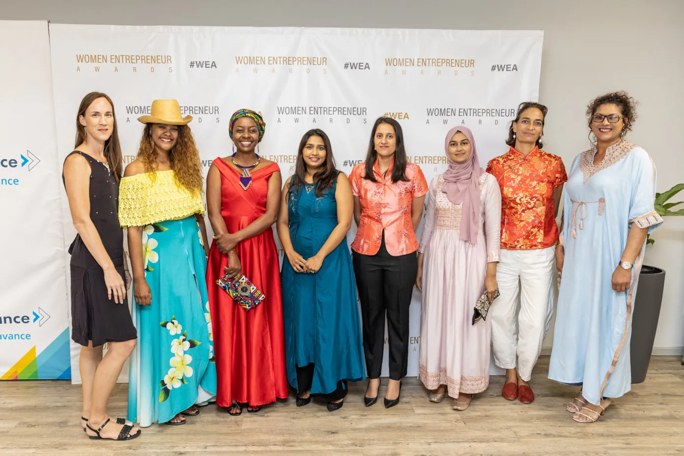 From left to right: Anne Rajoo, Stéphany Noëllis, Marie Paule Pierre Louis, Divia Deesha Gungah-Gokool, Sonya Mohadeb, Farrah Jahangeer, Stéphanie Bouloc, Sharanaz Subratty (finalist Elizabeth de Marcy Chelin-Chabert missing from the photo)